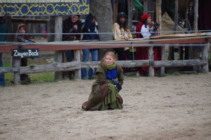 This position is known as the "Squire Squat". As Ally is demonstrating, she is ready to spring into action when needed!