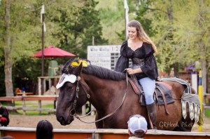 Abraham and I riding in the Games together